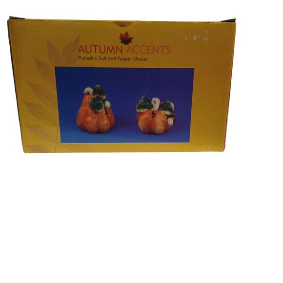 Autumn Accents Pumpkin Salt And Pepper Shakers Vintage 2005 - Picture 1 of 6